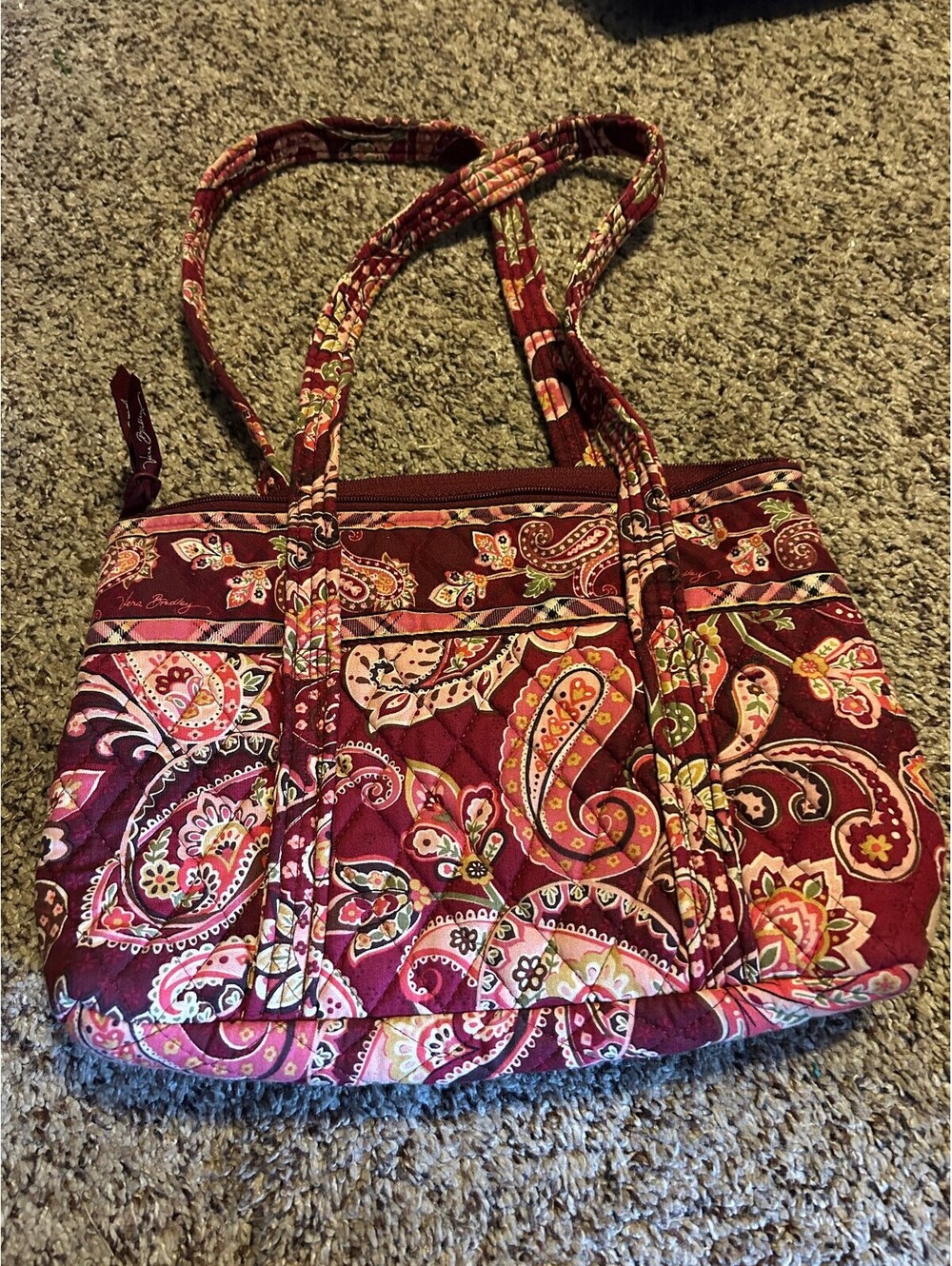 Vera Bradley paisley meets plain womans tote/purse